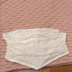 White Beaded off shoulder top